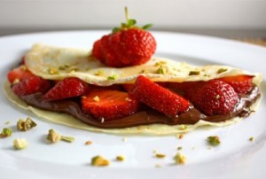 gluten free strawberry and nutella crepes